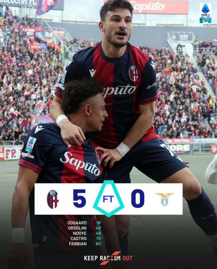 拉齐奥客场大胜博洛尼亚，实现四连胜